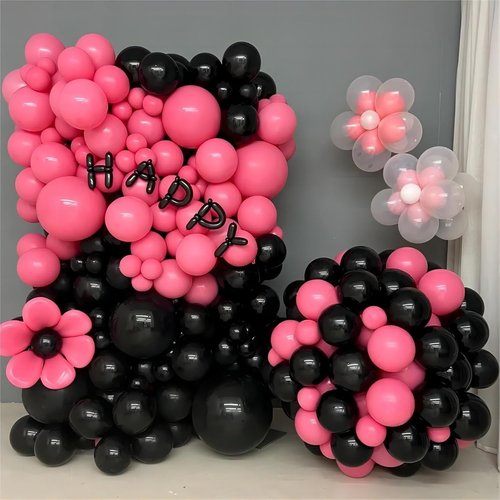 Black Balloons by [Brand Name] - 140-Piece Latex Party Balloon Set in 5-18 Inch Sizes for Birthdays & Holidays