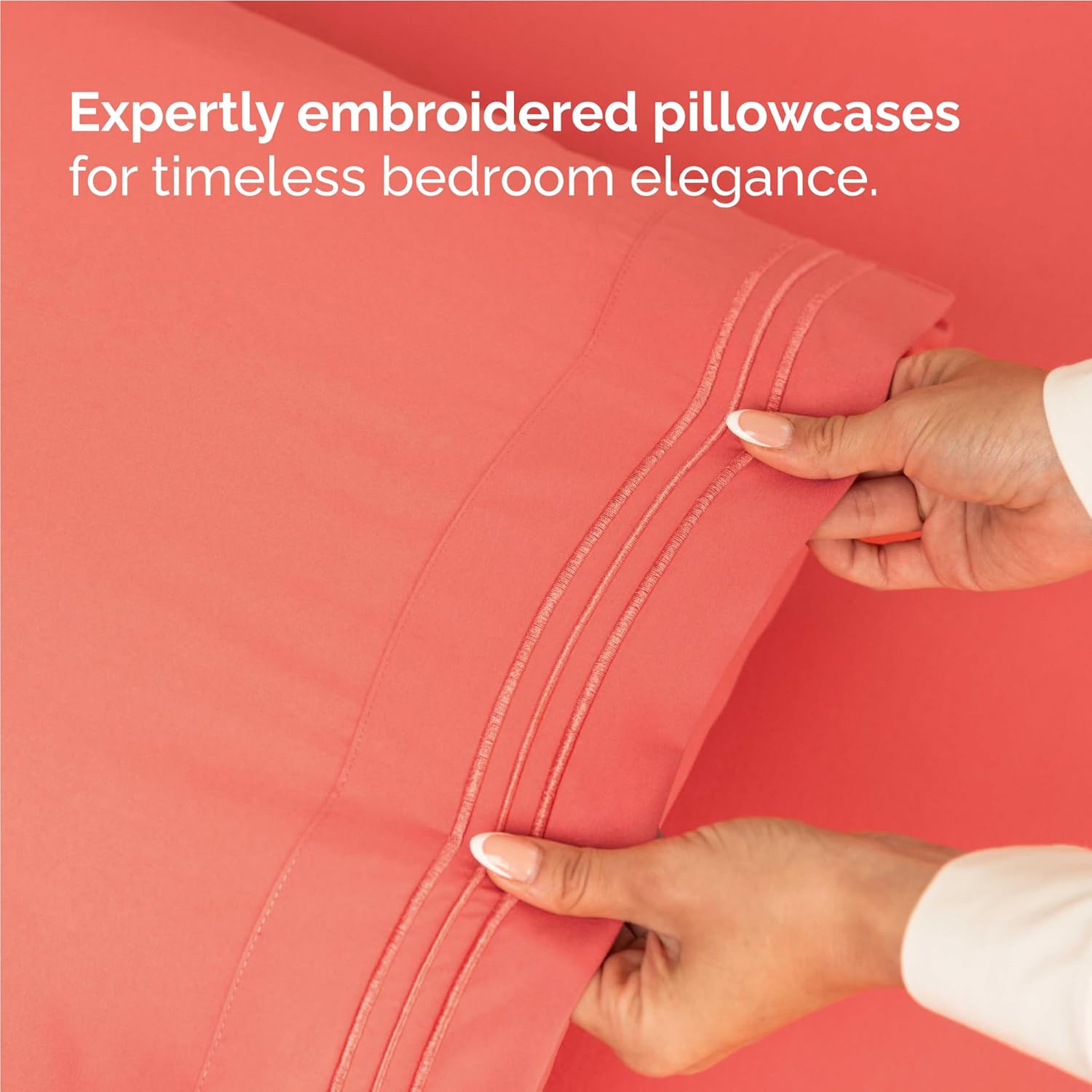 Regine Switzerland Twin XL Sheet Set - Comfy Cooling & Breathable Bedding - Ultra-Soft, Deep Pockets - Coral