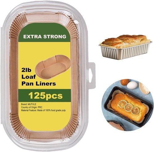 Loaf Pan Liners - 125 Pcs Non-Stick Parchment Paper for Baking | Fits 9x5 Bread Pans