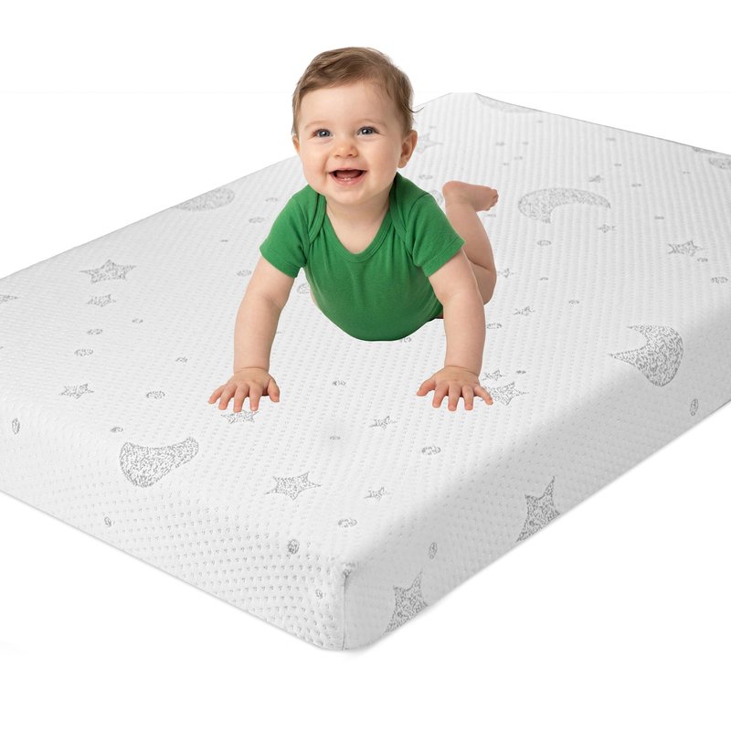 QHUCBAEG Pack and Play Mattress, 38x26 Pack N Play Mattresses Pad with Breathable Jacquard Cover, Dual-Sided Soft & Firm Memory Foam Baby Mattress for Pack N Play