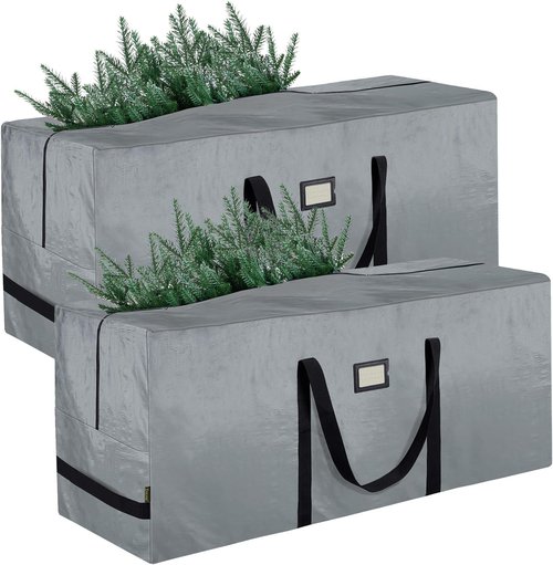 BALEINE Christmas Tree Storage Bag - Heavy Duty Extra Large Design with Reinforced Handles | Grey, 2-Pack Combo