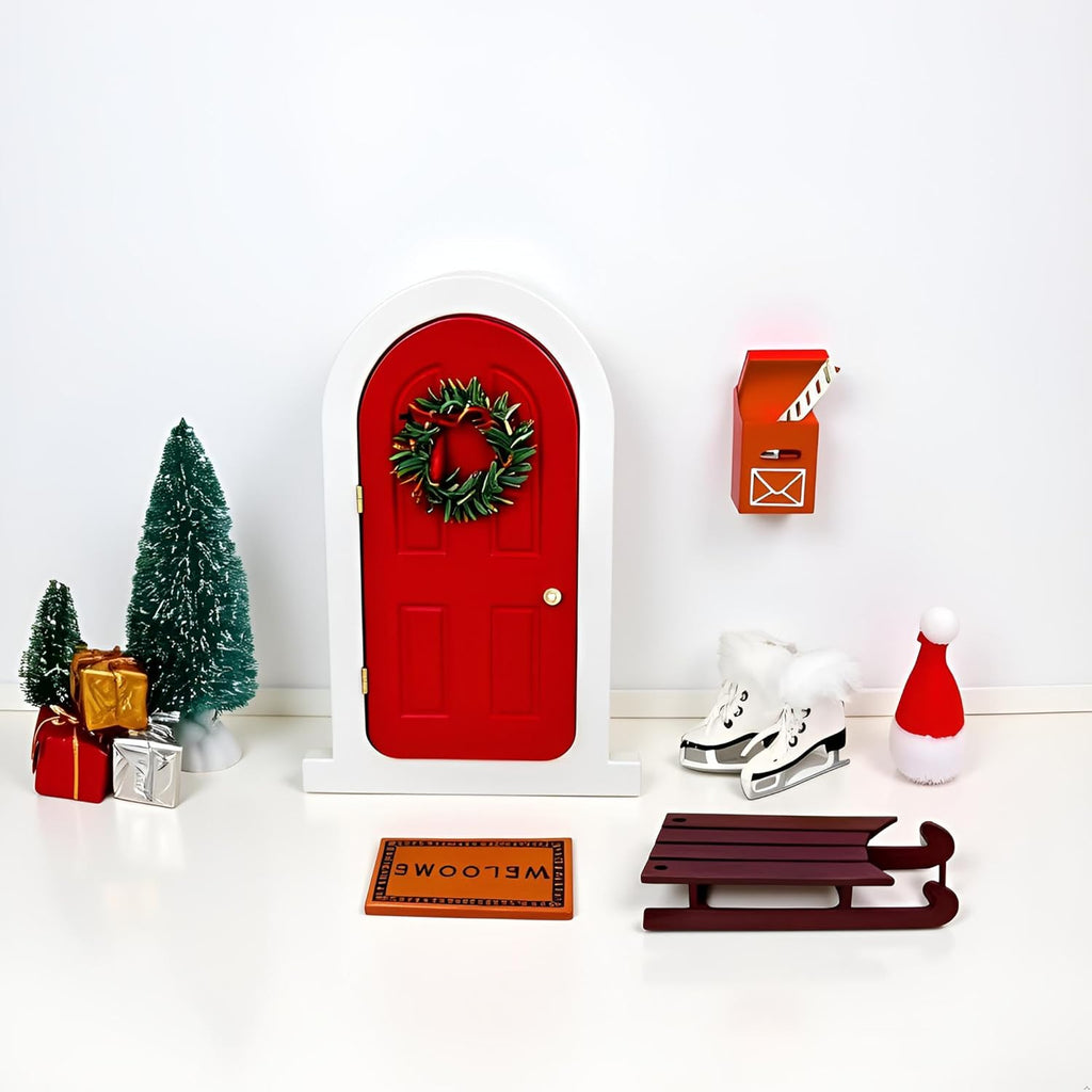 Tonttuovi Miniature Elf Door - Wooden Christmas Elf Accessories for Wall Decor | Perfect for Elf Arrival Ideas