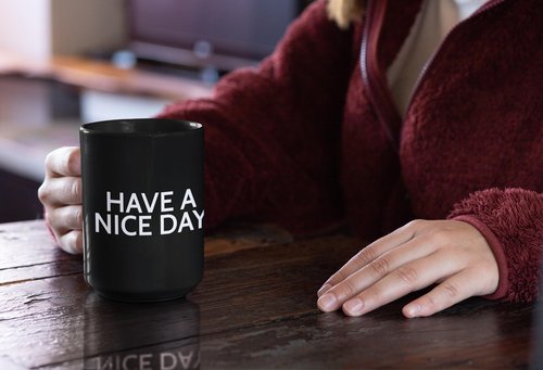 Funny Coffee Mug for Men and Women - Have A Nice Day Mug Middle Finger Bottom Cup | Funny White Elephant Gag Gifts for Adults Inappropriate - Novelty Coffee Mugs Cups, Work Mugs, Office Gift (15 oz)