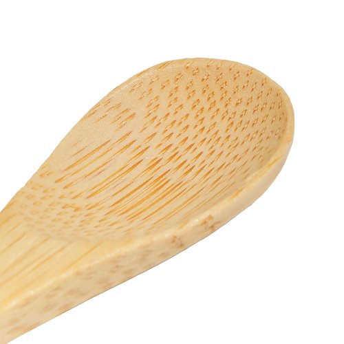 BambooMN Bamboo Spoons, Mini Salt Spoon/Tiny Wooden Spoons for Spices, 100pcs Carbonized Brown Oval 4.3"