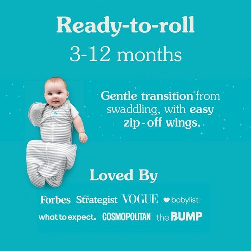 Love To Dream Swaddle Up Transition Swaddle - Zip-Off Wings for Easy Transition | 1.0 TOG, 13-19 lbs, Gray