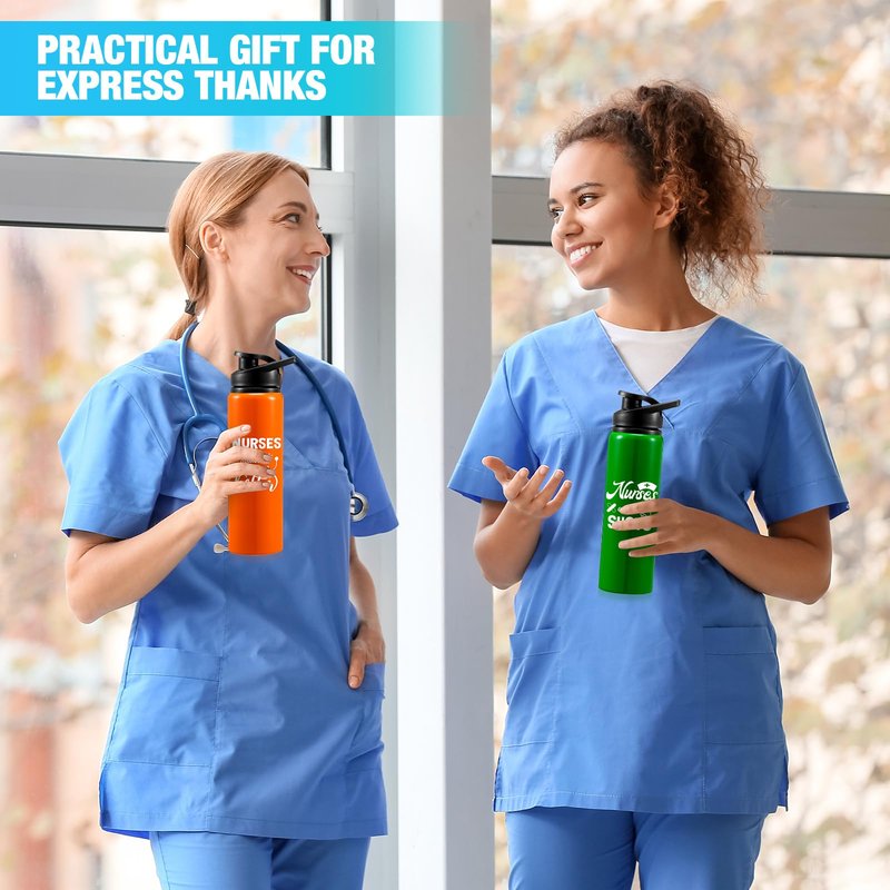 Uiifan 16 Pcs Nurse Appreciation Gift Nurse Tumblers Bulk Aluminum Water Bottle CNA Week Gifts Cups Medical Assistant Appreciation School Practitioner Thank You Gifts for Women Team