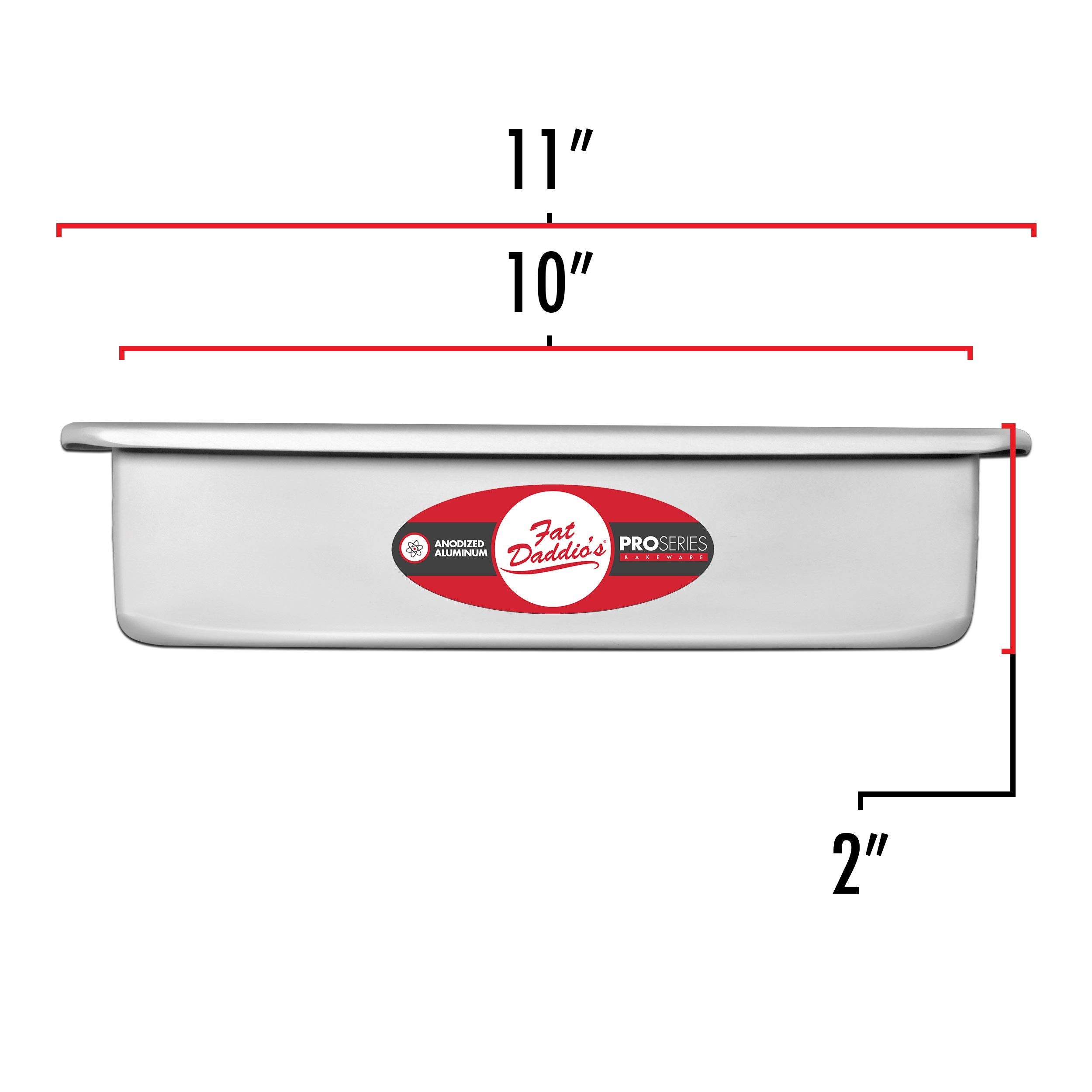 Fat Daddio's Anodized Aluminum Square Cake Pan, 10 x 2 Inch
