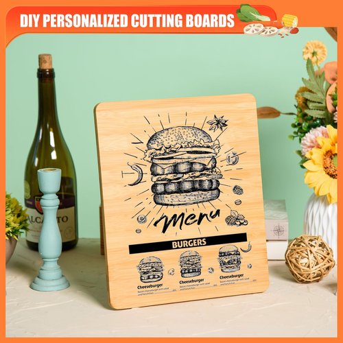 AWIZOM 12 Pack Bamboo Cutting Boards for Kitchen 11.5x9.8" Wooden Chopping Boards Bamboo Charcuterie Boards Wood Serving Boards Trays for Customized, Personalized Engraving Presents(0.39" Thick)
