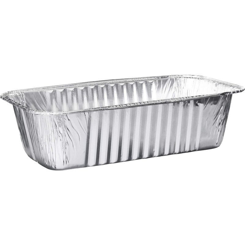 PLASTICPRO [5 Lb 25 Pack Disposable Loaf Pans Aluminum Tin Foil Meal Prep Bakeware - Cookware Perfect for Baking Cakes, Bread, Meatloaf, Lasagna 5 Pound 12.5'' X 6.25'' X 3.5''