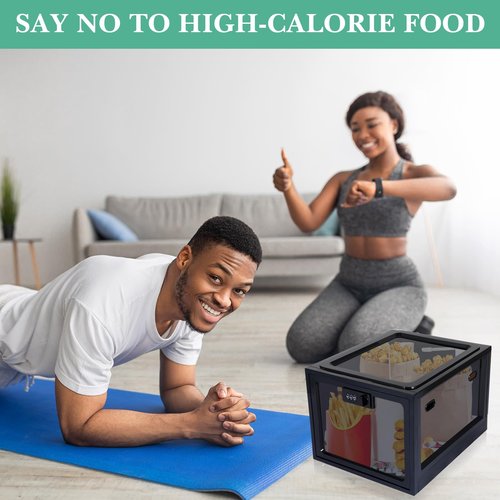 Wenqik 3 Pcs Medicine Lockable Box Combination Medication Lockable Container Storage Box Refrigerator Food Snack Locker Tablet Phone Locking Organizer Bin for Home Office Personal Items, Black