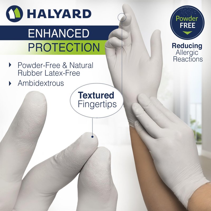 HALYARD STERLING Nitrile Exam Gloves, Non-Sterile, Powder-Free, 3.8 mil, 9.5 Inches, Gray, Large, 45271 (Box of 100)