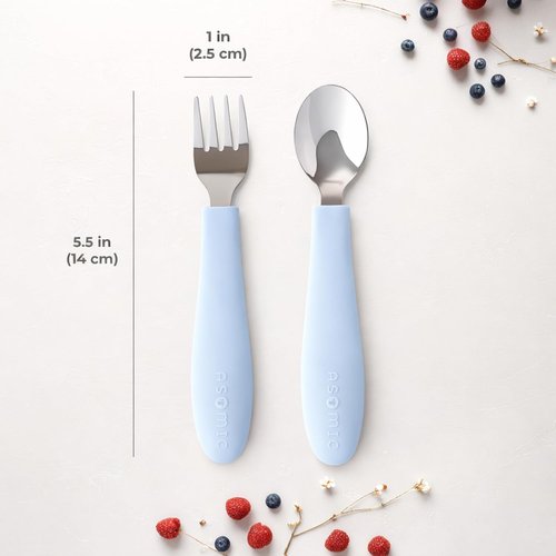 ASOMIC Toddler Utensils - 6-Piece Kids Silverware Set with Silicone Handles | Premium 316 Stainless Steel, Dishwasher Safe