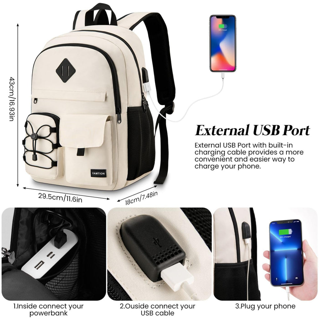 YAMTION School Backpack for Women,Bookbag for Teen Girls Backpack College Laptop School Bags,Mochilas Mujer Morrales Escuela