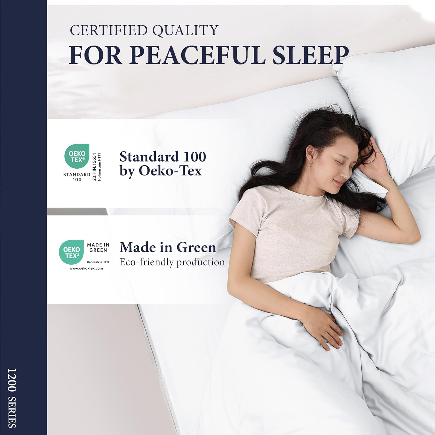 Signature Collection 100% Egyptian Cotton King Size Sheets Set - Luxury 1200 Series, Soft Cooling, 4 PC, White