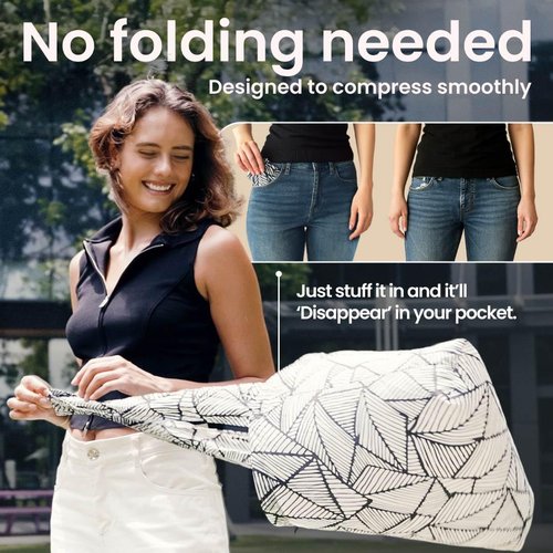 Nanobag Ultralight Heavy Duty Foldable Tote for Women & Men, Reusable Grocery & Travel Bag, Packable Collapsible Compact Market Essential (XL Sketch)