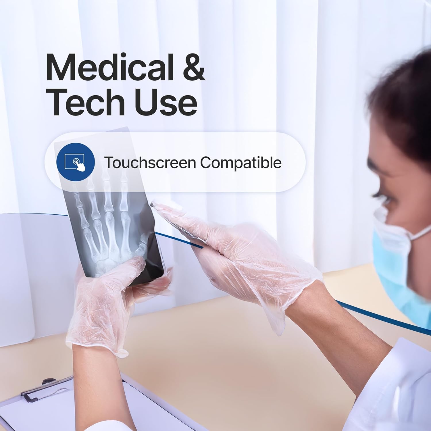 Schneider Clear Vinyl Exam Gloves - Latex-Free, Disposable & Food Safe | Powder-Free, 4 Mil Thickness