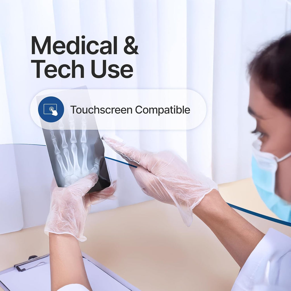 Schneider Clear Vinyl Exam Gloves - Latex-Free, Disposable & Powder-Free | Food Safe, 4 Mil Thickness