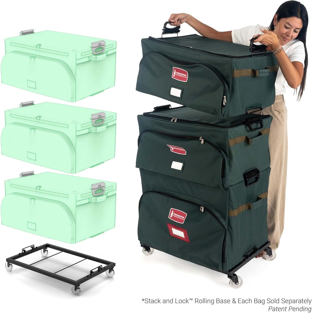 TreeKeeper Deluxe Ornament Storage Box - Holds 72 Ornaments Up to 4 Inches | Acid-Free Fabric Lining & 3 Removable Trays