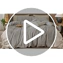 100% Washed Cotton Gingham Duvet Cover Set - Soft Linen-Like Bedding