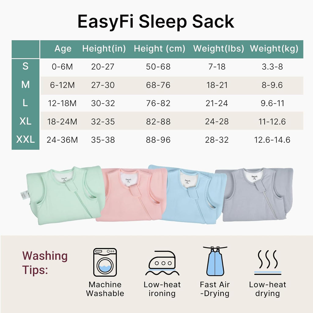 Supersoft Rayon Bamboo Sleep Sack | 1.0 Tog Unisex Baby Wearable Blanket - Gray, 0-6 Months