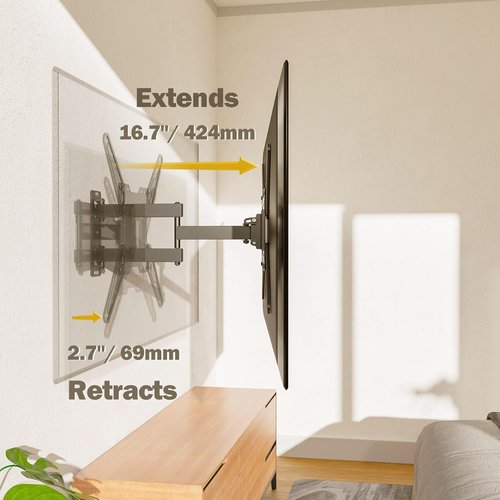 Mounting Dream Tilt TV Wall Mount for 37-75 Inch TVs - Full Motion MD2413-MX for 26-55 Inch TVs