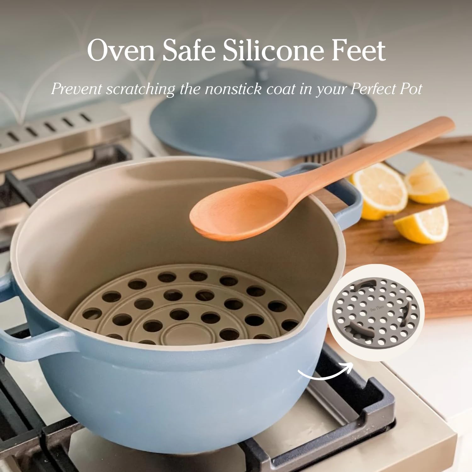 Our Place Perfect Pot Roasting Rack - 2-in-1 Custom-Fit Steamer & Rack | Toxin-Free Ceramic | Char