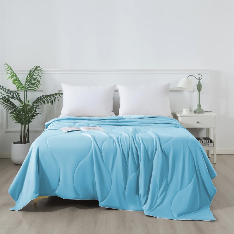 ELNIDO QUEEN Cooling Blanket for Hot Sleepers, Summer Cooling Comforter Queen Size for Night Sweats, Breathable All-Season Lightweight Blanket, (90x90 inch，Grey