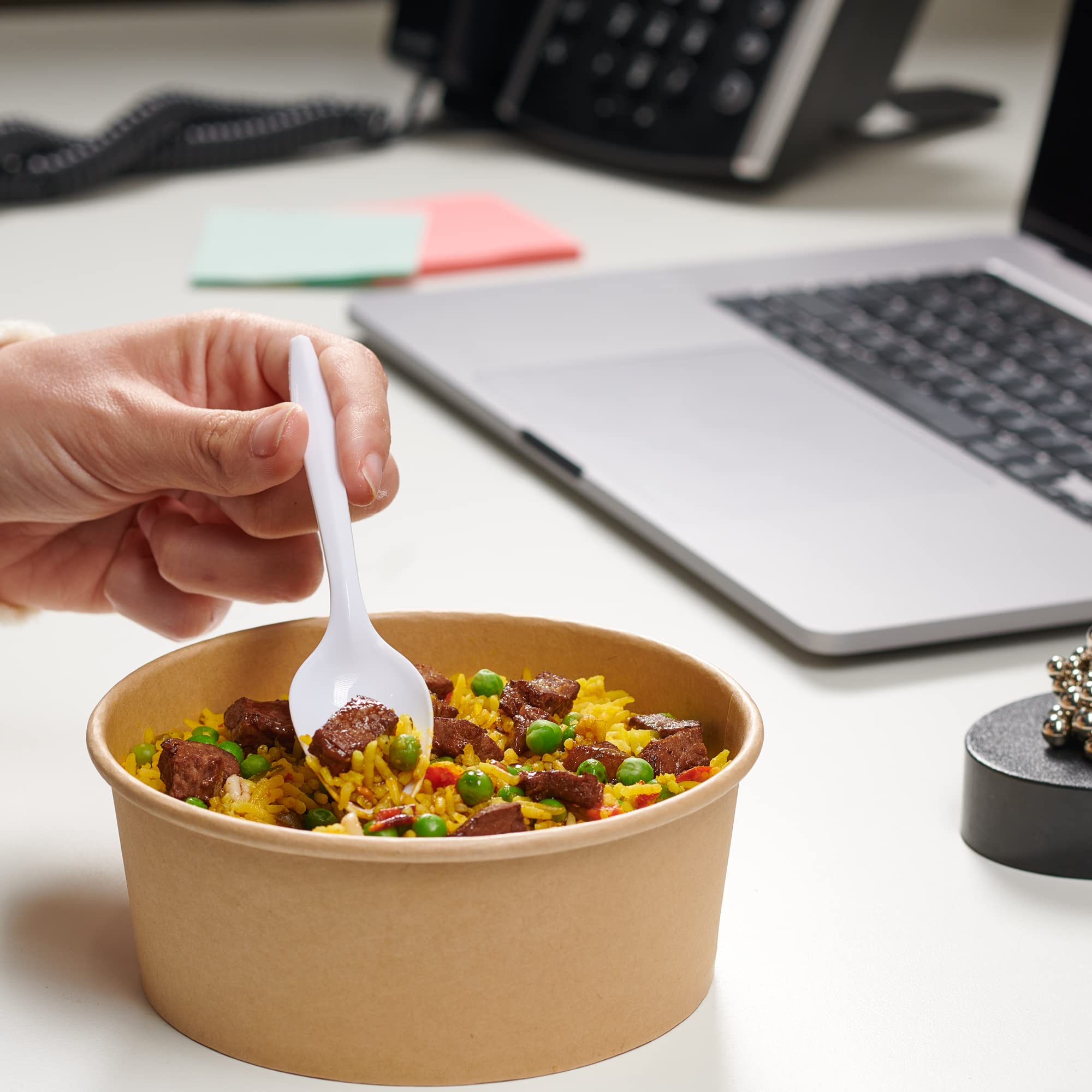 Pantry Value [400 Count] Lightweight White Plastic Tea Spoons - Disposable Cutlery for Parties, Events, and Dinner (Formerly Comfy Package)