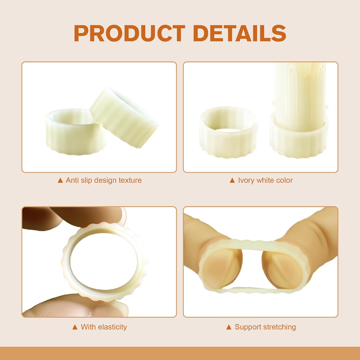 Skiennix Silicone Candle Grippers - 10-Pack Taper Candle Holders for Weddings & Home Decor | White