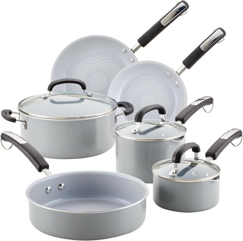 Farberware EcoAdvantage Ceramic Nonstick Cookware Set - 13 Pieces in Stylish Gray