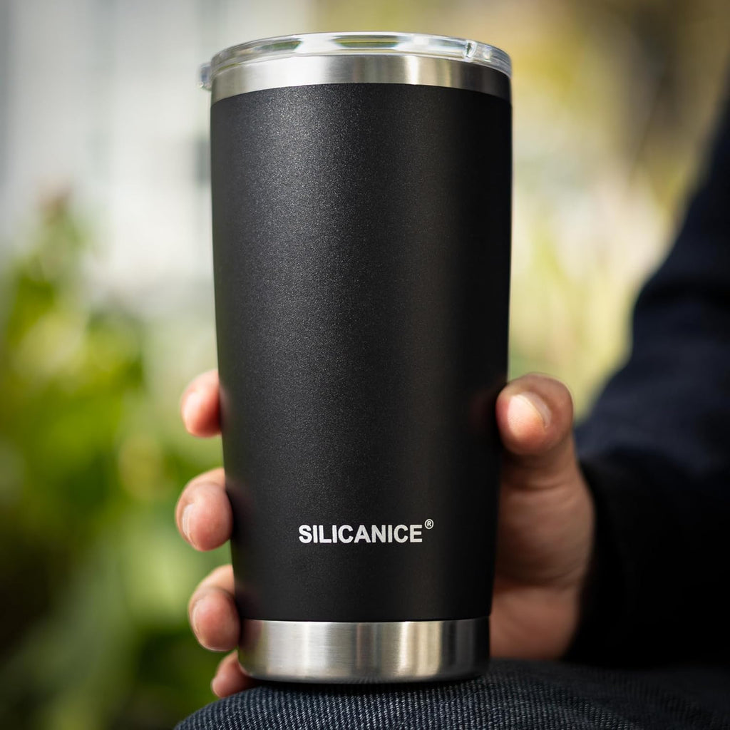 Skiennix 20oz Stainless Steel Vacuum Insulated Tumbler - BPA-Free, Double Wall Travel Mug, Black