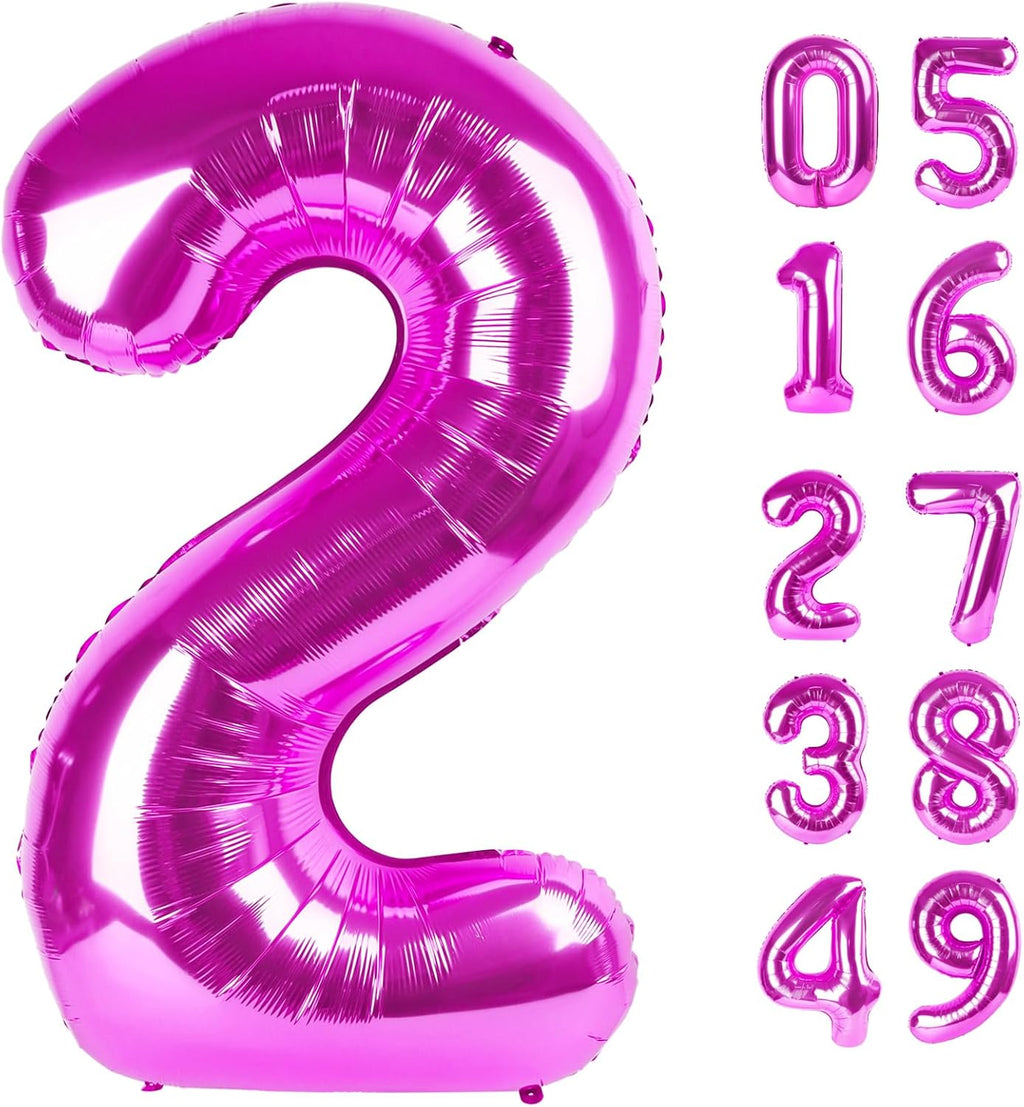 Number 2 Balloon by Rosy Purple - 40 Inch Birthday Decoration for Second Birthday Party