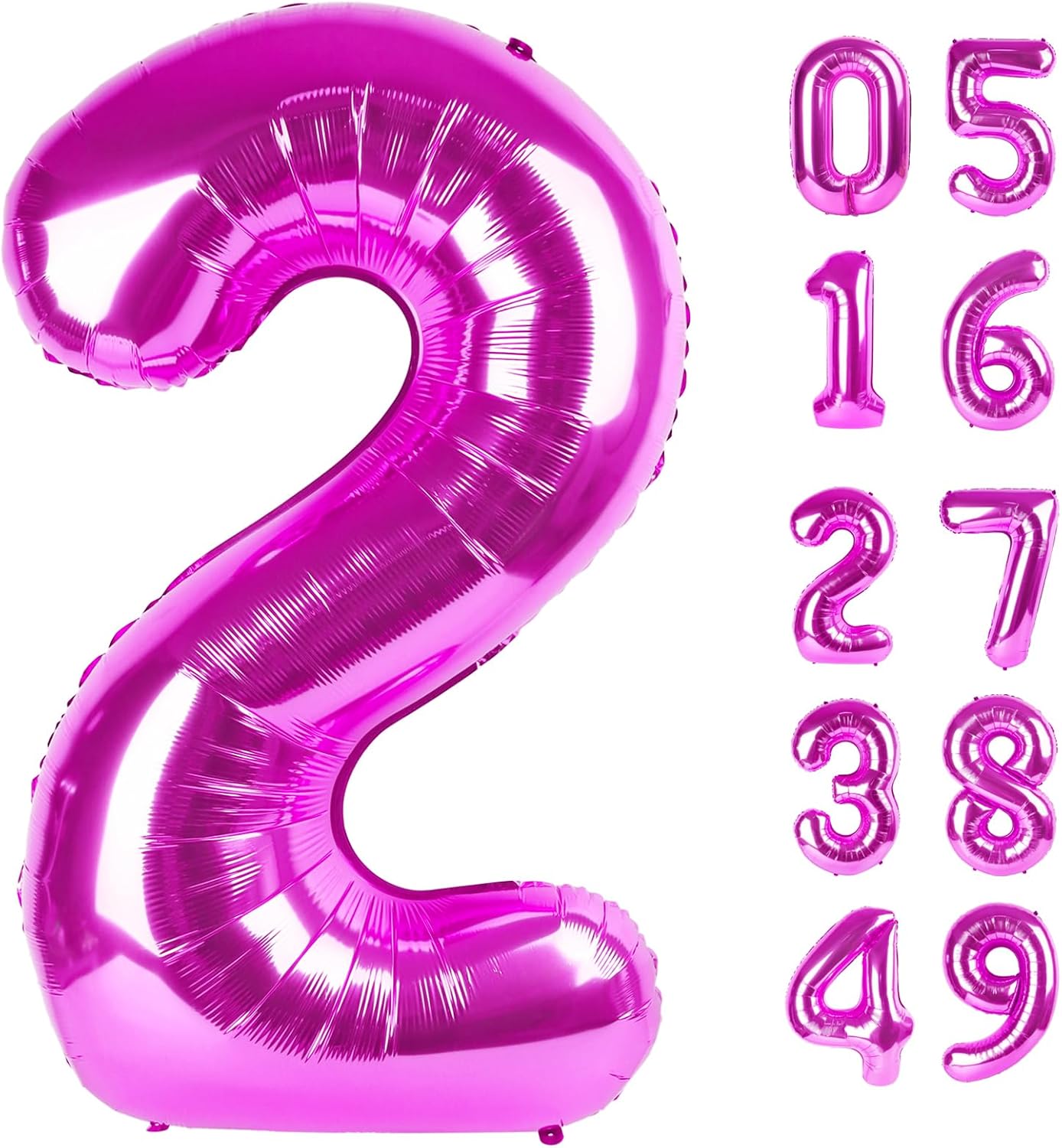 Number 2 Balloon by Rosy Purple - 40 Inch Birthday Decoration for Second Birthday Party