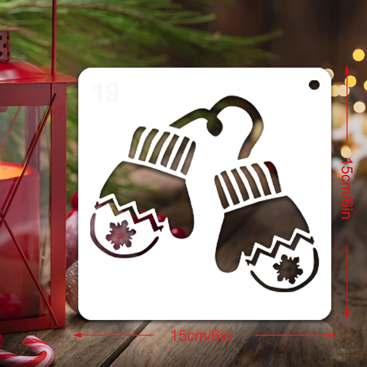 25 Pcs Christmas Stencils by [Brand Name] - Reusable 6x6 Inch Templates for DIY Crafts & Decorations