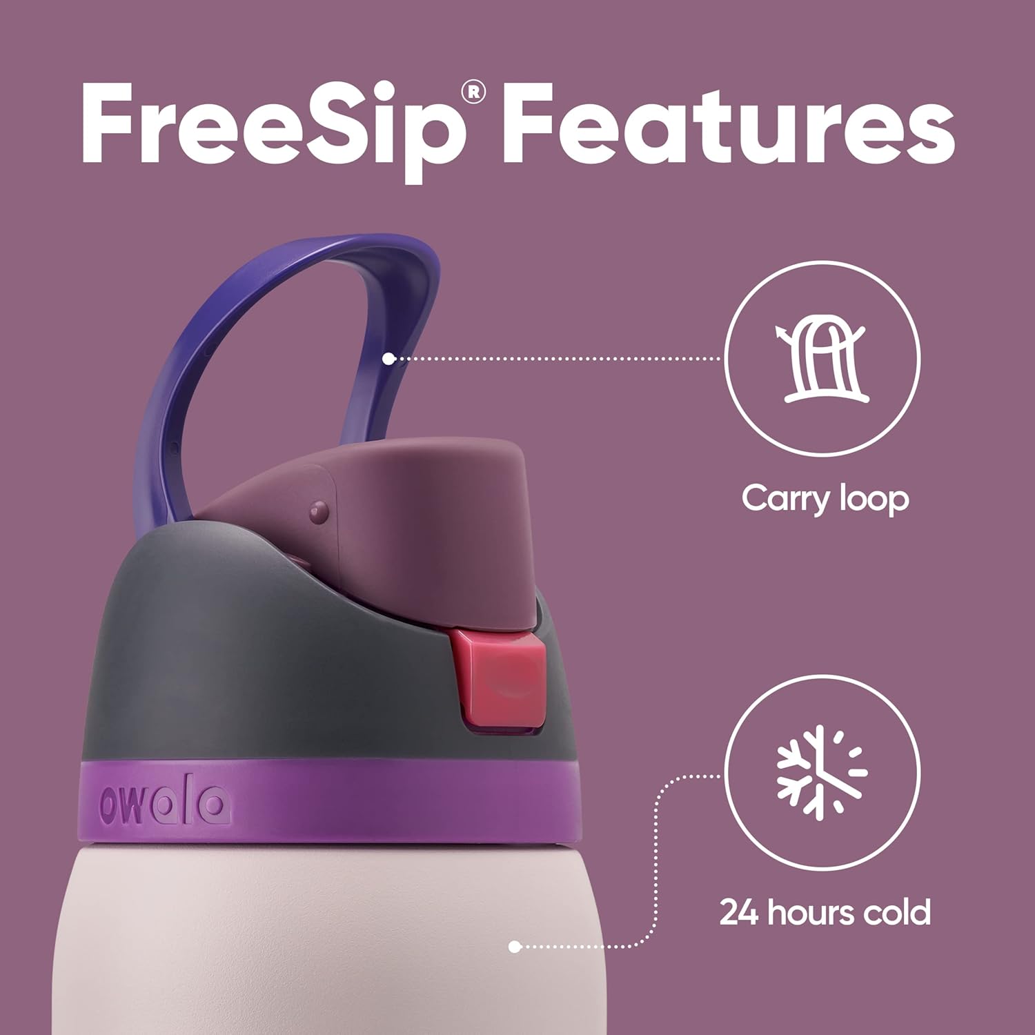 Owala FreeSip Insulated Stainless Steel Water Bottle - 40 oz BPA-Free | Ideal for Sports, Travel & School - Dreamy Field