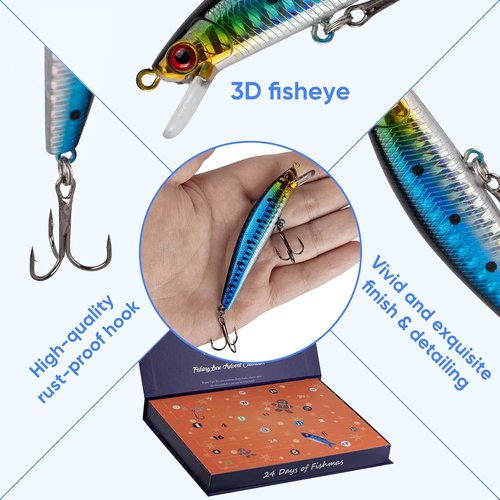 Fishing Advent Calendar 2026 - 24 Days of Fishing Lures | Perfect Christmas Countdown Gift for Men & Teens