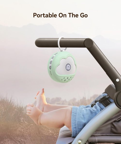 Dreamegg White Noise Machine - Portable Sound Device with 21 Soothing Sounds & Safe Silicone Cover | Ideal for Baby Sleep (Green)