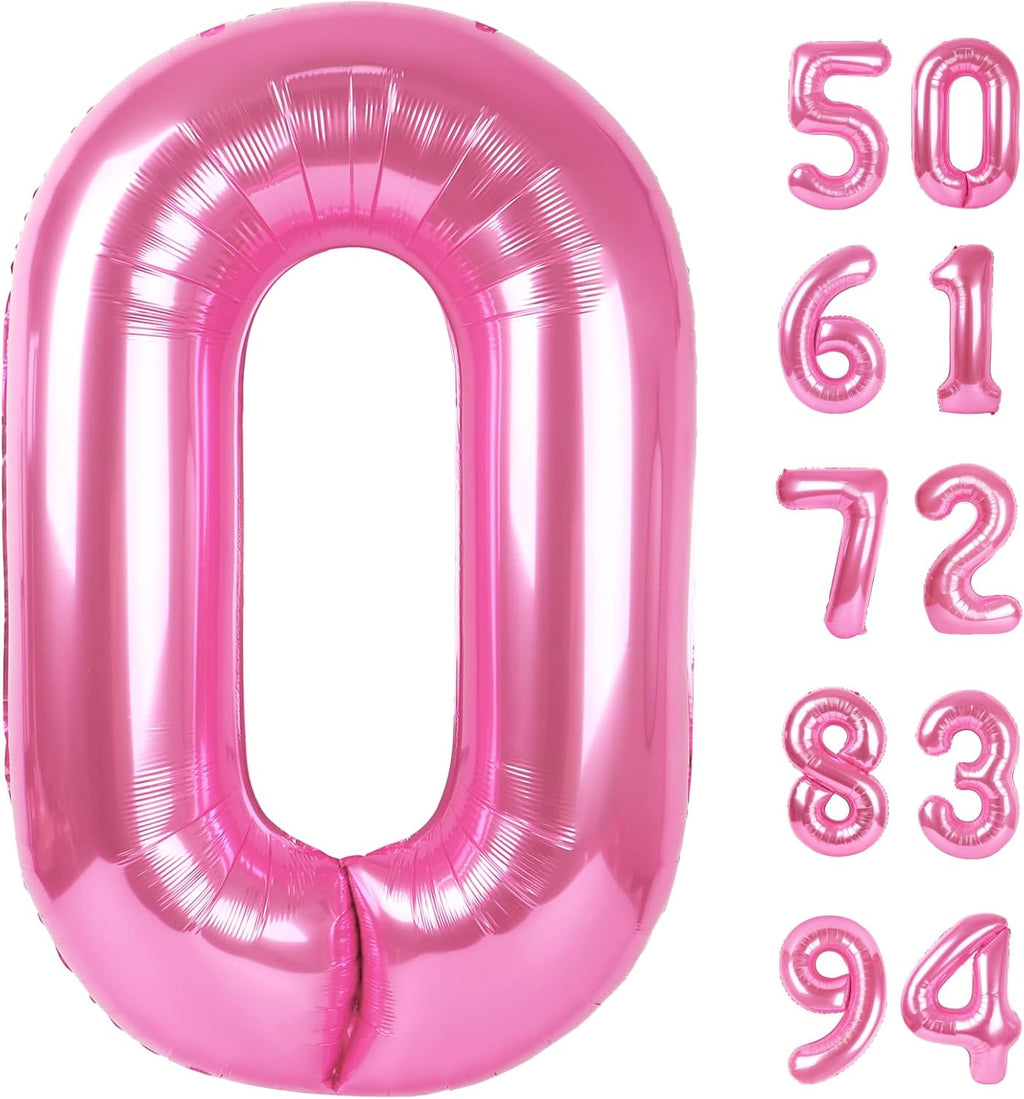 Pink Number Balloon - 40 Inch 0 Number Balloons | Perfect Birthday Decorations for Women