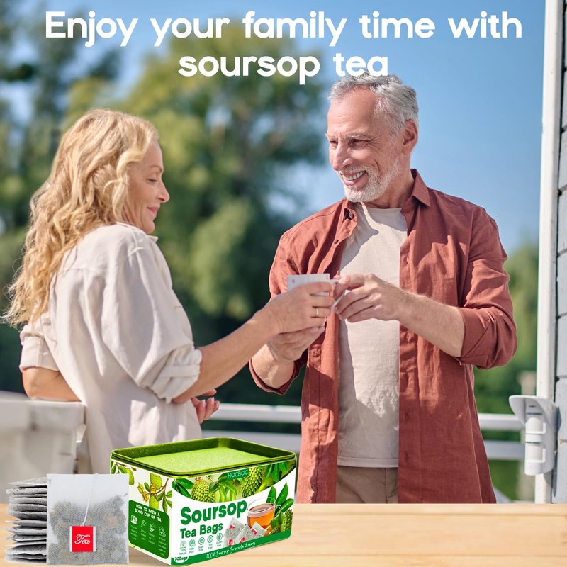 30 Pure Soursop Leaves Tea Bags, Natural Soursop Graviola Leaves Teabag, Handmade Made of Premium Guanabana Leaves, Pleasant Taste Natural Flavor, No Sugar/Caffeine/Gluten (1.5g/bag)