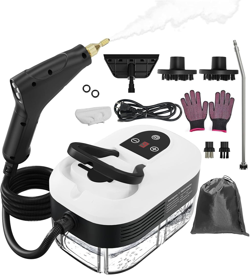 Skiennix Handheld Steam Cleaner - 15s Fast Heat-Up, 1.2L Tank, 6-Level Adjustable Handle | Ideal for Home & Car Detailing