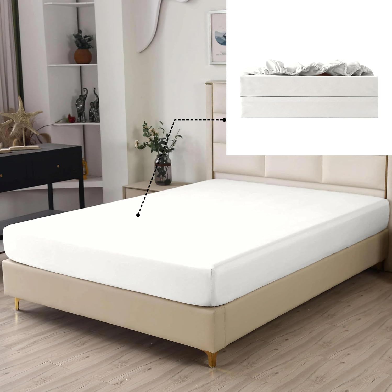 SDIII White Queen Fitted Sheets - Hotel Quality Brushed Microfiber, Soft & Breathable, Deep Pocket | 2 Pack
