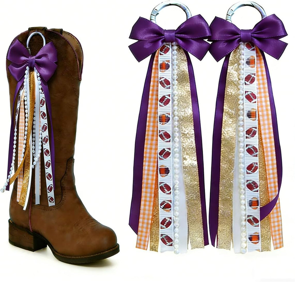 Skiennix Cowboy Boot Accessories - 2 Pcs Detachable Bow Charms for Women | Stylish Shoe Clips Decor
