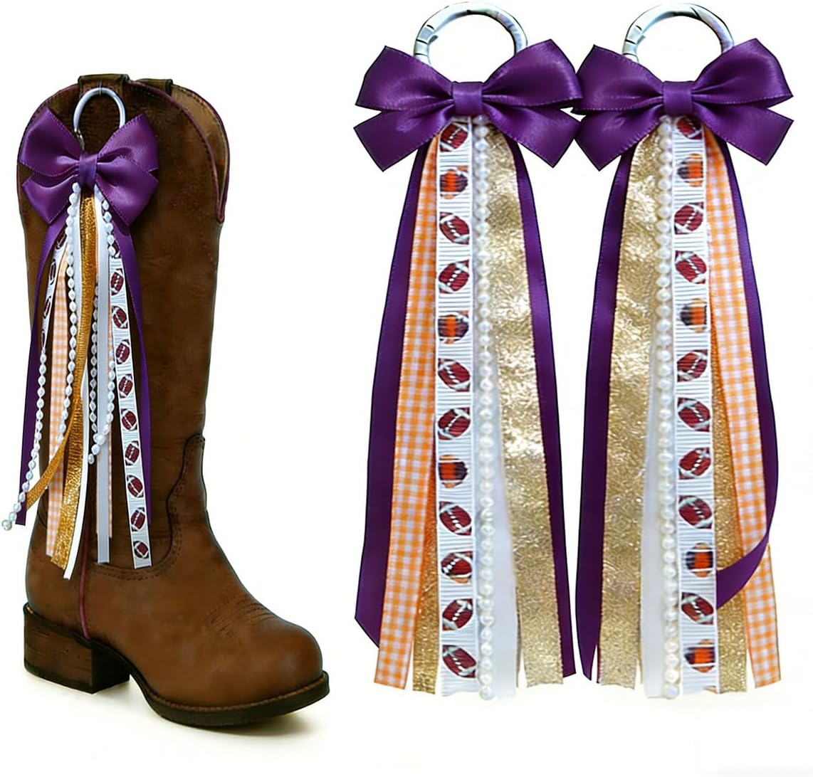 Skiennix Cowboy Boot Accessories - 2 Pcs Detachable Bow Charms for Women | Stylish Shoe Clips Decor