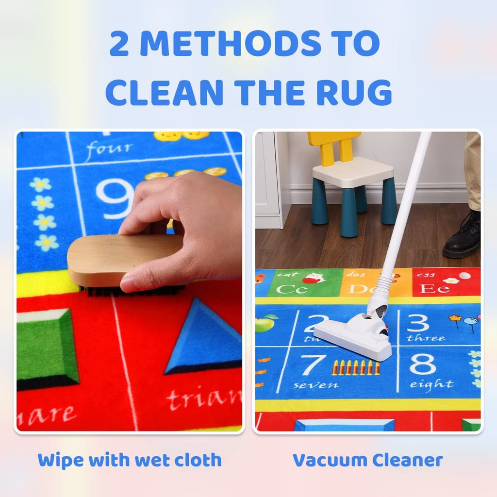 Zacoo Kids Educational Rug - Alphabet Numbers Shapes Playmat for Playroom, Bedroom, Nursery - Digital Graphics, 3 x 5 FT