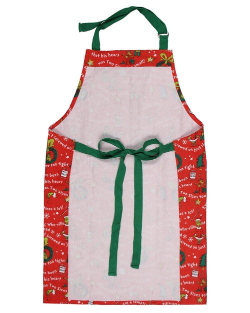 MJC Grinch Apron Dr Seuss How The GRINCH Stole Christmas Storybook Icons Adult Kitchen Apron Adjustable Neck Baking Cooking