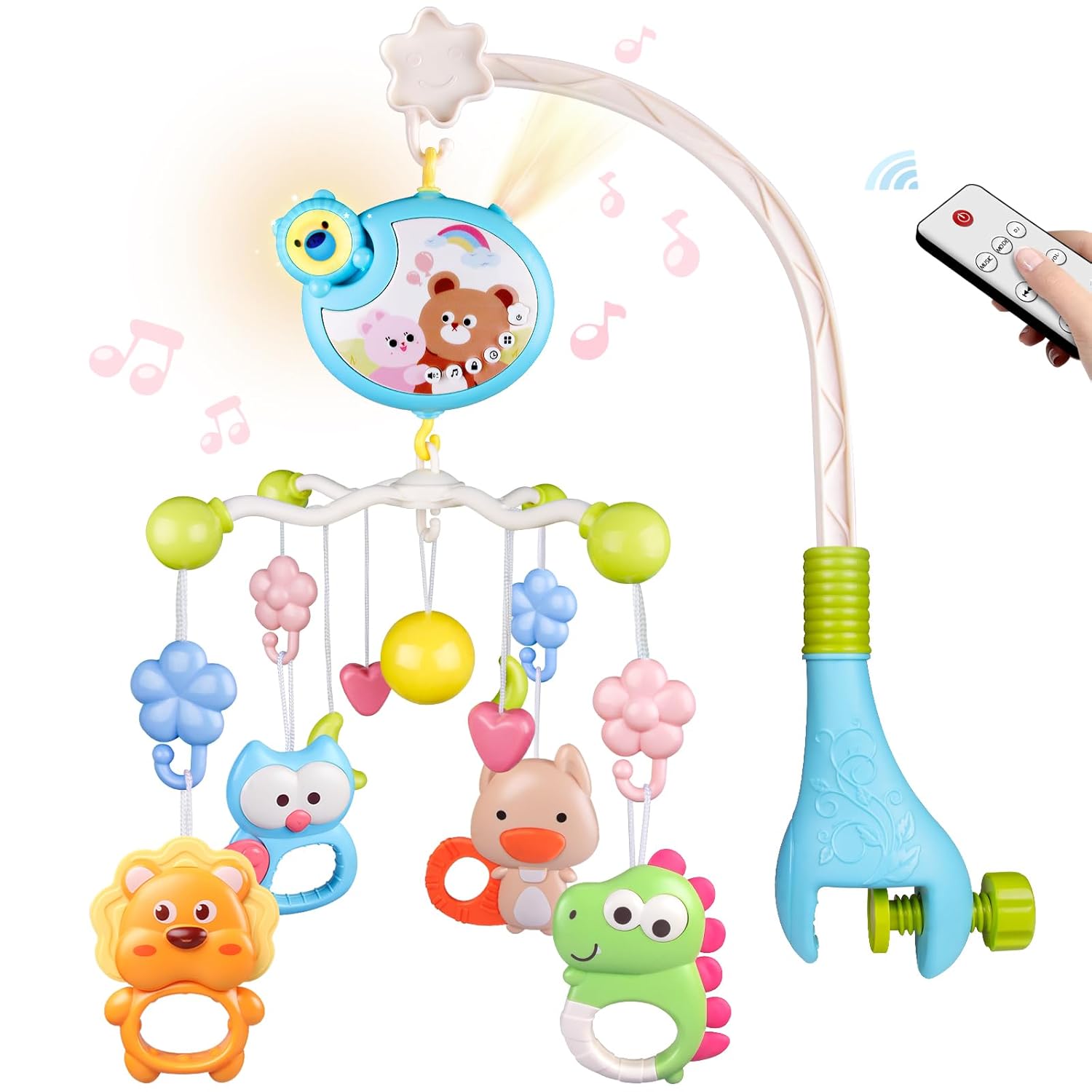 Skiennix Crib Mobile - Musical and Light-Up Nursery Toy for Boys and Girls | Portable Animal Design