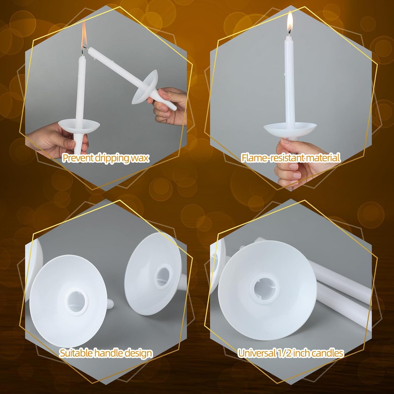 Skiennix Candle Holders - 100 Pcs Plastic Drip Protectors for Church, Vigil, Wedding & Events