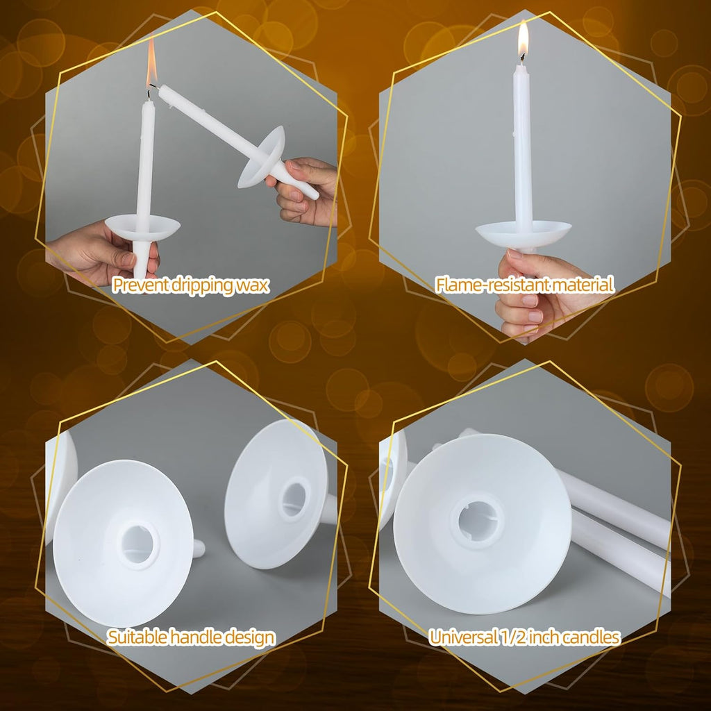 Skiennix 100 Pcs Plastic Candle Holders - Drip Protectors for Church, Vigil, Memorial & Events
