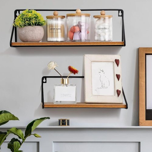 Apothecary Jar Qtip Holder Dispenser Set - 3 Pack Bamboo Lids for Stylish Vanity Organization