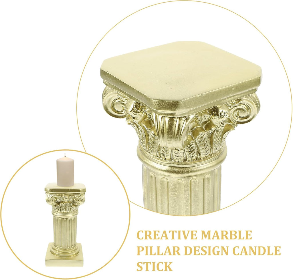 Uonlytech Nordic Marble Roman Column Candlestick - 7.67" x 3.74" Elegant Marble Pillar Candleholder for Cozy Home Decor & Gifts